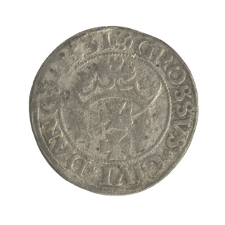 Gdansk grosz, Sigismund I the Old (King of Poland; 1506–1548). Polish coin (1531). Obverse: Crowned