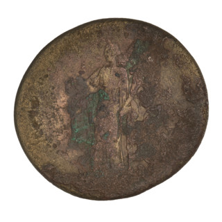 Sestertius of Trajan (53–117 CE; emperor 98–117). Obverse: head of Trajan wearing a laurel wreath,