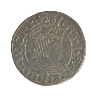 Gdansk grosz, Sigismund I the Old (King of Poland; 1506–1548), Polish coin, Jagiellon dynasty.