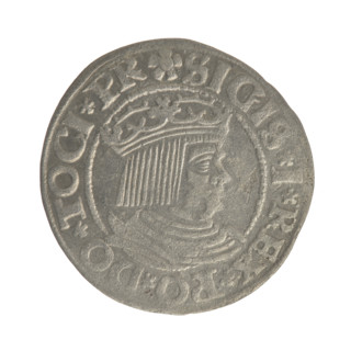 Gdansk grosz, Sigismund I the Old (King of Poland; 1506–1548). Polish coin, Jagiellonian dynasty.