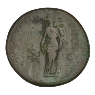 Sestertius, Hadrian (76–138; Roman emperor 117–138). Obverse: Bust of Hadrian with a laurel wreath