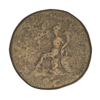 sestertius, Hadrian (76–138; Roman emperor 117–138); obverse: head of Hadrian with laurel wreath