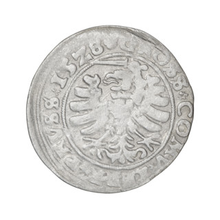 Prussian grosz, Sigismund I the Old (King of Poland; 1506–1548). Obverse: Crowned male bust in