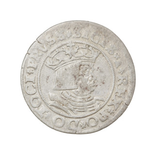 Prussian grosz, Sigismund I the Old (King of Poland; 1506–1548); 1528, Torun, Poland. Obverse: