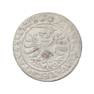 Prussian grosz, Sigismund I the Old (King of Poland; 1506–1548). Obverse: crowned male bust in