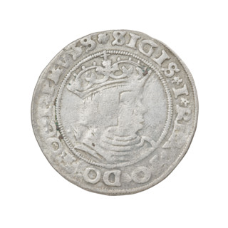 Prussian grosz, Sigismund I the Old (King of Poland; 1506–1548); obverse: crowned male bust in