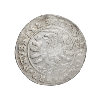 Prussian grosz, 1529, Torun, Poland. Obverse: crowned male bust in profile turned to the right; in