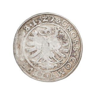 Prussian grosz, Sigismund I the Old (King of Poland; 1506–1548); obverse: crowned male bust in