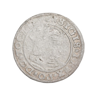 Prussian grosz, Sigismund I the Old (King of Poland; 1506–1548). Obverse: Crowned male bust in