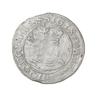 Prussian grosz, Sigismund I the Old (King of Poland; 1506–1548); 1529; Torun, Poland. Obverse:
