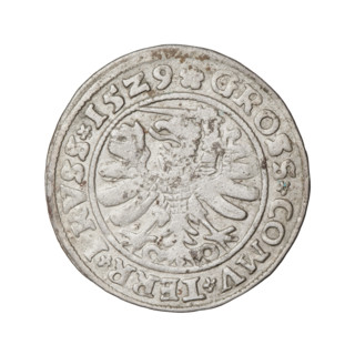 Prussian grosz, Sigismund I the Old (King of Poland; 1506–1548); obverse: crowned male bust in