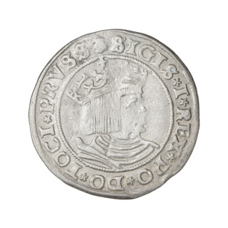 Prussian grosz, Sigismund I the Old (King of Poland; 1506–1548), 1529, Torun, Poland. Obverse: