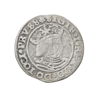 Prussian grosz, Sigismund I the Old (King of Poland ; 1506–1548); 1529; coin. Obverse: crowned male
