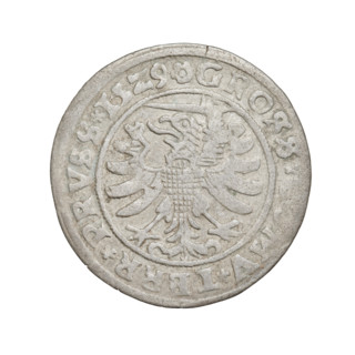 Prussian grosz, 1529, Torun, Poland. Obverse: Crowned male bust in profile turned to the right; in