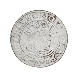 Prussian grosz, Sigismund I the Old (King of Poland; 1506–1548); 1529; Torun, Poland. Obverse: