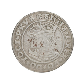 Prussian grosz, Sigismund I the Old (King of Poland; 1506–1548), 1529, Torun, Poland. Obverse: