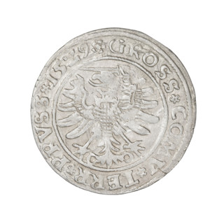 Prussian grosz, Sigismund I the Old (King of Poland; 1506–1548), 1529. Obverse: Crowned male bust