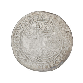 Prussian grosz, Sigismund I the Old (King of Poland; 1506–1548). Obverse: crowned male bust in