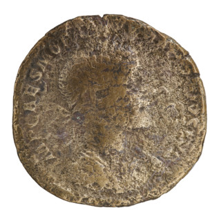 sestertius. Obv.: IMPCAESMOP L VMACRINVSAG — Bust of Macrinus in paludamentum, armor and laurel