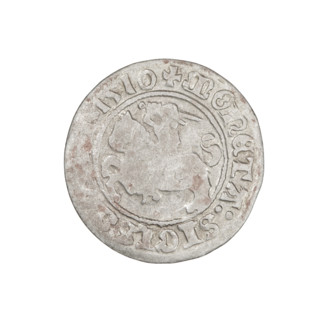 Lithuanian half-grosz, Sigismund I the Old (king of Poland; 1506–1548); Obverse: Pogon (Lithuanian