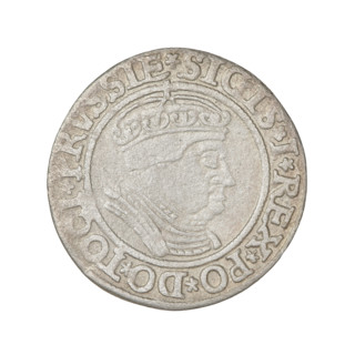 Prussian grosz, Sigismund I the Old (King of Poland; 1506–1548); 1533. Obverse: crowned male bust