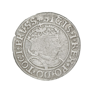 Prussian grosz, Sigismund I the Old (King of Poland ; 1506–1548); silver coin, 1533. Obverse: