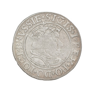 Prussian grosz, Sigismund I the Old (King of Poland; 1467–1548), 1534. Obverse: crowned male bust