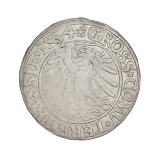 Prussian grosz, Sigismund I the Old (King of Poland; 1506–1548), obverse: crowned male bust in