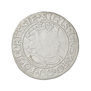 Prussian grosz, Sigismund I the Old (King of Poland; 1506–1548); 1534. Obverse: Crowned male bust