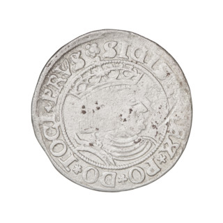 Prussian grosz, Sigismund I the Old (King of Poland; 1506–1548); obverse: crowned male bust in