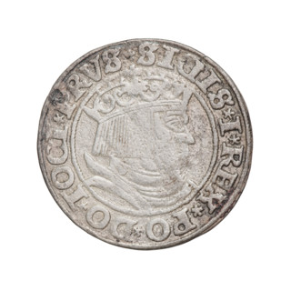 Prussian grosz, Sigismund I the Old (King of Poland; 1506–1548), 1532. Obverse: Crowned male bust