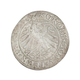 Prussian grosz, Sigismund I the Old (King of Poland; 1506–1548); obverse: crowned male bust in