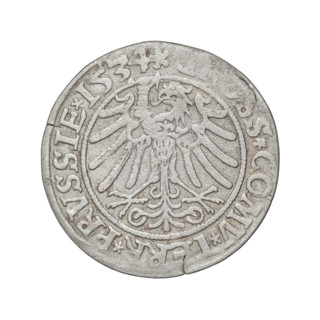 Prussian grosz, Sigismund I the Old (King of Poland; 1506–1548); silver coin (grosz), 1534.