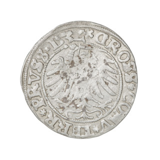 Prussian grosz, Sigismund I the Old (King of Poland; 1506–1548). Obverse: Crowned male bust in