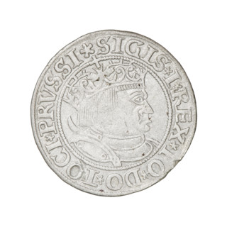 Prussian grosz, Sigismund I the Old (King of Poland; 1506–1548); 1532; Torun, Poland. Obverse: