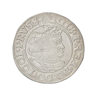 Prussian grosz, Sigismund I the Old (King of Poland; 1506–1548); silver coin (grosz), 1532, Torun,