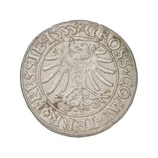 Prussian grosz, Sigismund I the Old (King of Poland; 1506–1548), 1533. Obverse: Crowned male bust