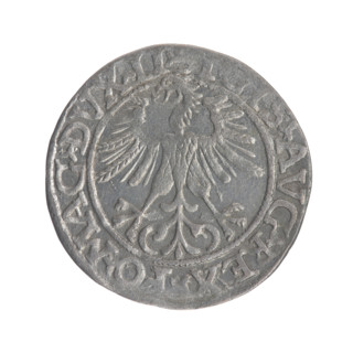 Lithuanian half-grosz, Sigismund II Augustus (King of Poland; 1544–1572); coats of arms; Jagiellon