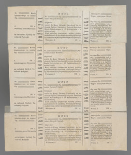 Receipt and advice for a national loan; securities; National Government; January Uprising