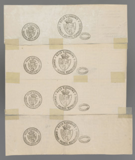 Temporary personal receipt for the General National Loan, used to obtain bonds; blank form. Receipt