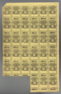 Sola bill of exchange for 25 kopecks. One-sided sheet with 33 bills of exchange to the bearer for