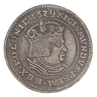 Forgery of a crown thaler imitating Sigismund I the Old (King of Poland; 1506–1548), made by