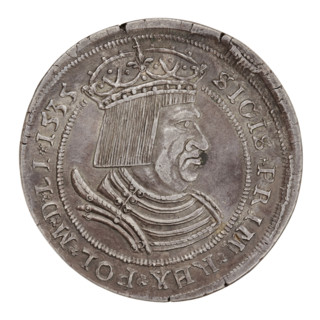 Majnert's forgery of the crown thaler of Sigismund I the Old (King of Poland; 1506–1548), by
