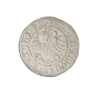 Lithuanian half-grosz of Sigismund I the Old (king of Poland; 1506–1548), 1518. R6 (rarity).