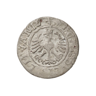Lithuanian half-grosz, Sigismund I the Old (King of Poland; 1506–1548). Obv.: Pogon (Lithuanian