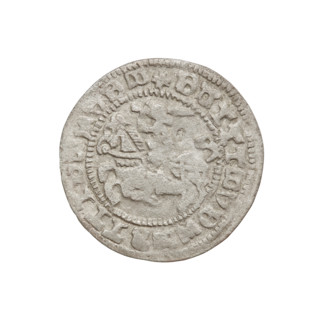 Lithuanian half-grosz (period forgery) after Sigismund I the Old (King of Poland; 1506–1548).