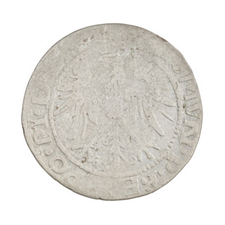 Lithuanian grosz, Sigismund I the Old (king of Poland; 1506–1548). Obverse: Polish Eagle with a