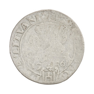 Lithuanian grosz, Sigismund I the Old (king of Poland; 1506–1548). Obverse: Polish eagle with