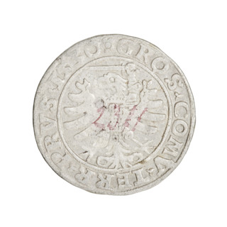 Prussian grosz, Sigismund I the Old (King of Poland; 1506–1548). Obverse: Crowned male bust in