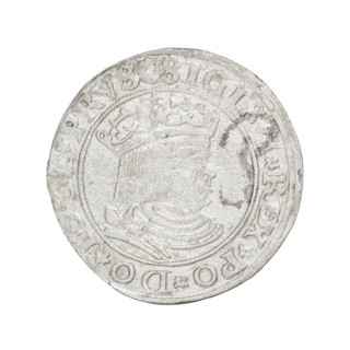 Prussian grosz, Sigismund I the Old (King of Poland; 1506–1548). Obv.: Crowned male bust in profile